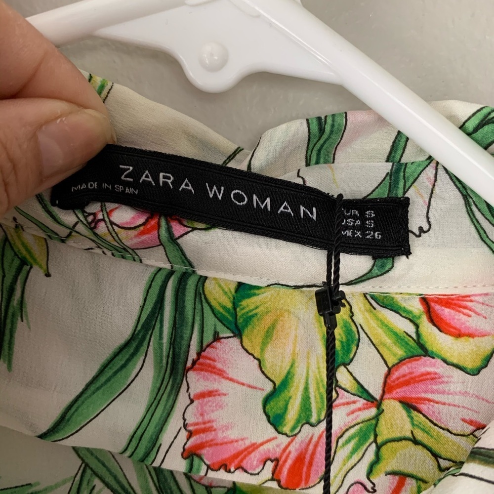 NWT Zara Woman button down floral shirt - Picture 4 of 8